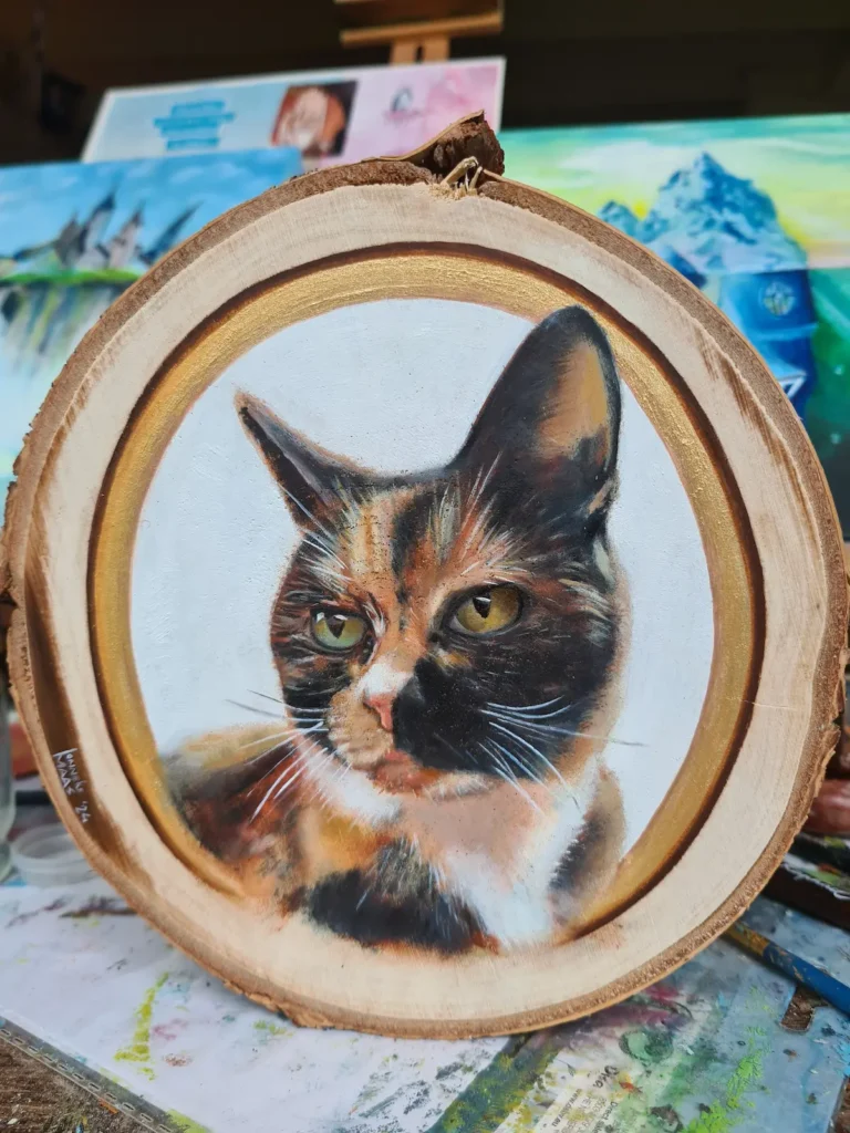Portret van een kat genaakt door Lonneke Maas